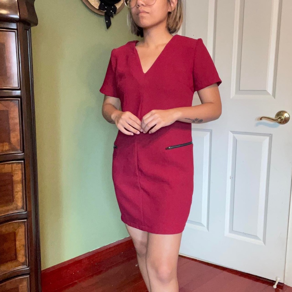 💋 TOPSHOP PETITE CREPE ZIP SHIFT DRESS 💋